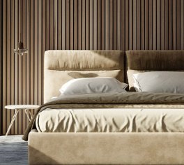 Ліжко м'яке двоспальне Woodsoft Vancouver / Ванкувер з підйомним механізмом та нішею для білизни