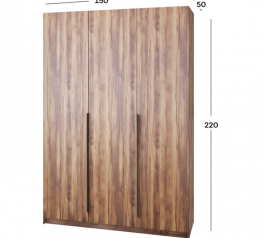 Шкаф Mebelstar Оскар трехдверный с ящиками Дуб янтарный 150 см