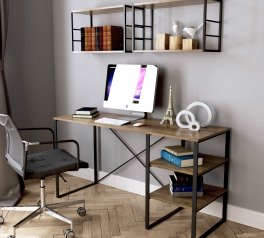 Стол письменный Ascet Дуб Барокко янтарный