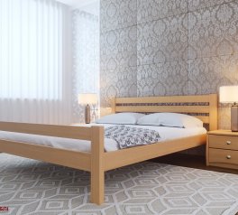 Ліжко двоспальне дерев'яне ЧДК Елегант масив Вільха