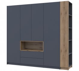 Шафа для одягу з нішею та пеналом Дорос Дейл графіт 4 дверна 234 см