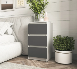 Тумба прикроватная белый/антрацит Т216