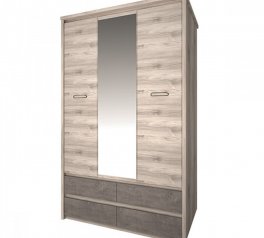 Шкаф с зеркалом 3D4S Mebelbos Jazz 3 дверный веллингтон 127 см