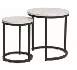 Журнальный столик Hola белый эффект мрамора/черный