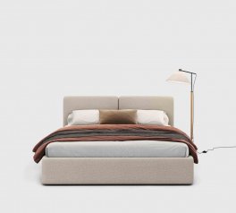 Ліжко двоспальне м'яке Woodsoft Elim II / Елім II з підйомним механізмом та нішею для білизни