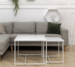 Комплект столиков Квадро S + М белый