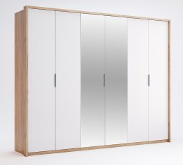 Шкаф 6Дв с зеркалом Миромарк Асти 6 дверный дуб крафт 275 см