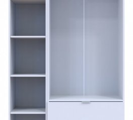 Шкаф для одежды Дорос Гелар белый 2-х дверный/Зеркало 116,5 см