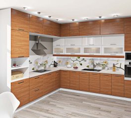 Кутова кухня Хай-тек з текстурою комплект 2,8*3,6 м