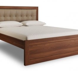 Кровать деревянная с мягкой вставкой Лев Мадрид 50 массив Бук