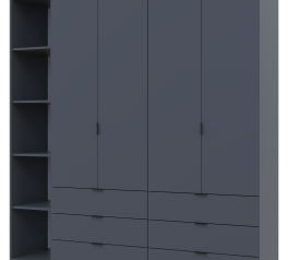 Шкаф Дорос Гелар графит с Этажеркой 4-х дверный 193,2 см
