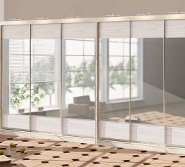 Шафа-купе Комфорт меблі Модель-1 дуб білений 6 дверна 540 см