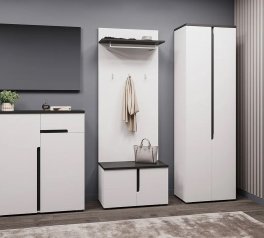 Модульний передпокій Сокме Джордан Антрацит / Білий