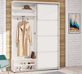 Прихожая-купе 1,4м ДСП из 4-х частей крашеный высокий глянец однодверный