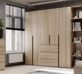 Шкаф распашной комбинированный четырёхдверный Art In Head №14 Light, ширина 240 см