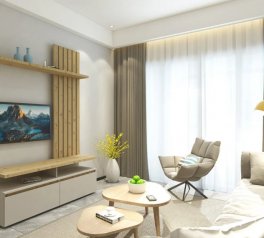 Стенка Эллис с декоративными рейками Кашемир/дуб артизан