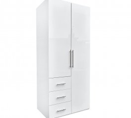 Шкаф 2дв 3шх Миромарк Магнум 2 дверный белый 98 см
