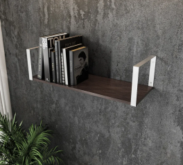 Полиця настінна венге темний/білий XS28