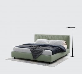 Ліжко м'яке двоспальне Woodsoft Bern / Берн з підйомним механізмом та нішею для білизни