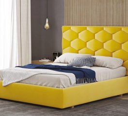 Ліжко м'яке двоспальне Городок меблі Алексіс з підйомним механізмом та нішею для білизни