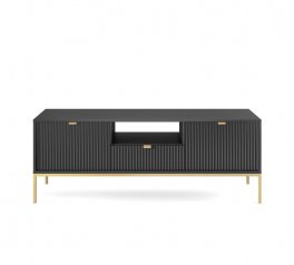 Тумба під ТВ Nova/Нова RTV154 Чорний золоті ніжки Perfect Home Ширина 154 см