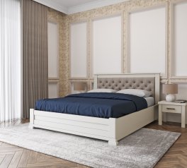 Ліжко дерев'яне Лев Лорд М50 з підйомним механізмом і нішею для білизни масив Бук Білий