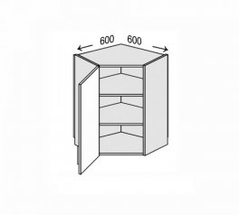 Секція верхня КутВ 45° 600х600/720 1дв Глорі