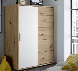 Комод Кейс 1дв 5ящ Дуб артизан / Белый Миромарк