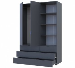 Шкаф для одежды Дорос Гелар графит 2-х дверный с пеналом 137,5 см