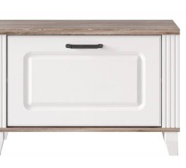 Тумба для взуття BUT1D Канді Білий альпійський / Дуб стірлінг / Білий матовий