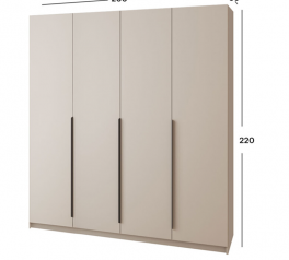 Шкаф Mebelstar Оскар четырехдверный с ящиками Дуб ристретто 200 см