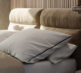 Ліжко м'яке двоспальне Woodsoft Vancouver / Ванкувер з підйомним механізмом та нішею для білизни