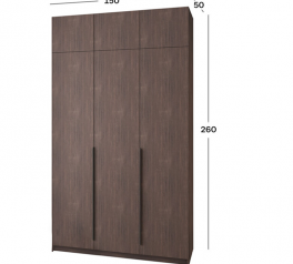 Шкаф Mebelstar Оскар трехдверный с антресолью Дуб ристрето 150 см