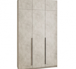 Шкаф Mebelstar Оскар трехдверный с антресолью Бетон 150 см