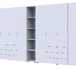 Шкаф Дорос Гелар белый с Этажеркой 8 дверной 348,2 см