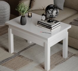 Стіл-трансформер B-Fly Glass Білий діамант/Білі ноги/Біле скло