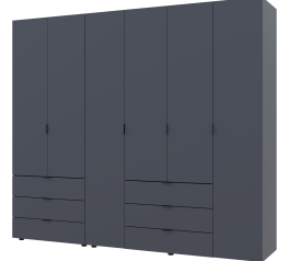 Шкаф Дорос Геллар графит 6 дверной 232,5 см