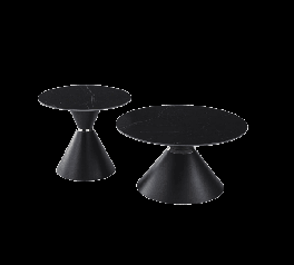 Журнальные столики (d80х42 + d60х51) Borg Shks black matt