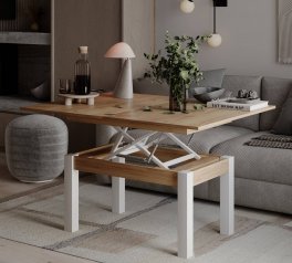 Стол-трансформер B-Fly Art In Head Дуб Крафт золотой / Белый бриллиант