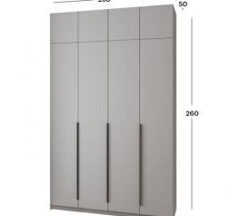 Шкаф Mebelstar Оскар четырехдверный с антресолью Серая мышка 160 см