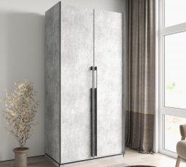 Шкаф Морели R-0014 Рамо 2 дверный бетон со штангой 100 см