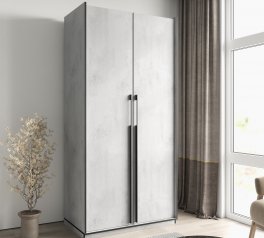 Шкаф Морели R-0014 Рамо 2 дверный бетон тефра cо штангой 100 см