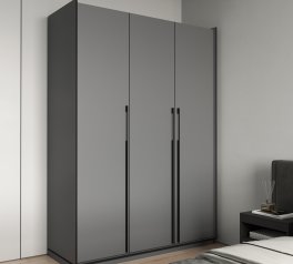 Шкаф Морели R-0015 Рамо 3 дверный антрацит с полками 150 см