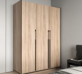 Шкаф Морели R-0016 Рамо 3 дверный сонома со штангой и полками 150 см