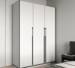 Шкаф Морели R-0016 Рамо 3 дверный белый со штангой и полками 150 см