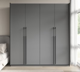 Шкаф Морели R-0020 Рамо 4 дверный антрацит со штангой и полками 197см