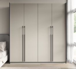 Шкаф Морели R-0020 Рамо 4 дверный кашемир со штангой и полками 197см