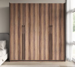 Шкаф Морели R-0020 Рамо 4 дверная дуб кверкус со штангой и полками 197 см