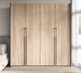 Шкаф Морели R-0020 Рамо 4 дверный сонома со штангой и полками 197см