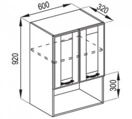 Тумба верхня В 60 2Д п/мікрохв. (920) Домініка